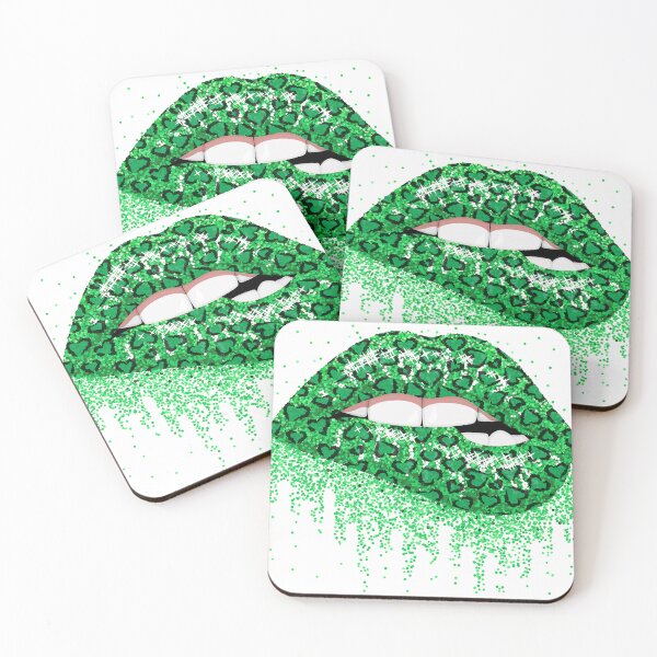 Item preview, Green Glitter lips designed and sold by BraveNewDesigns.