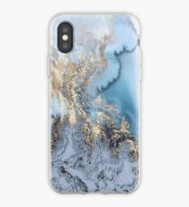 Blue Gold Marble iPhone Case