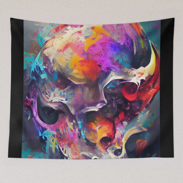 Item preview, colorful skull II designed and sold by ururuty.