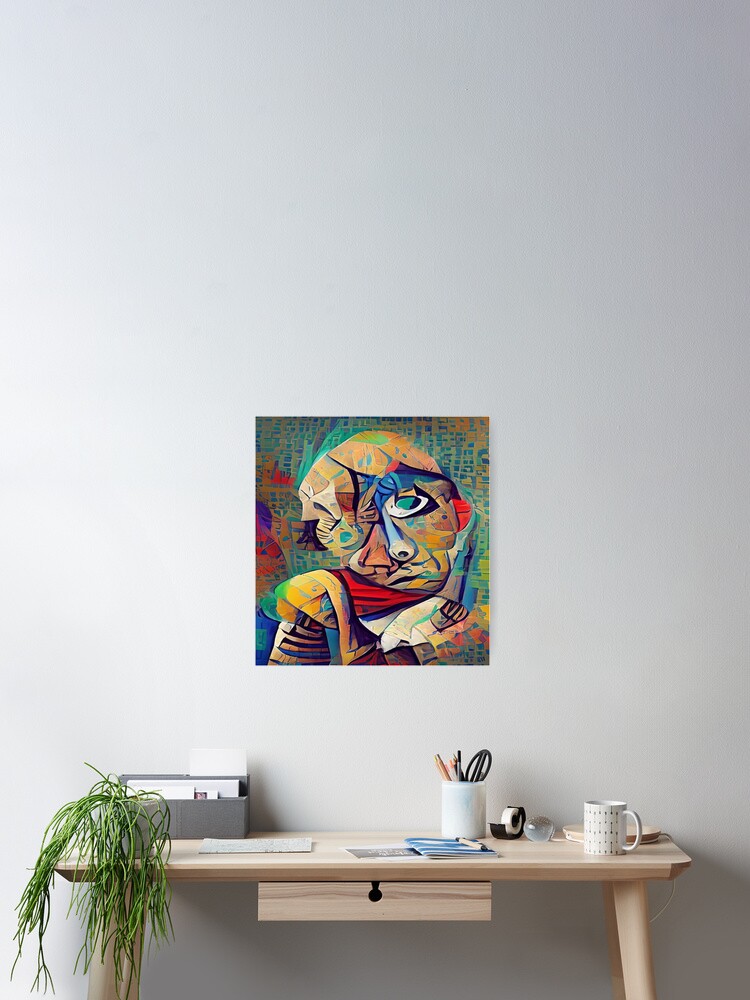 Abstract Modern Art - Boy - Face - Cubist - Cubism