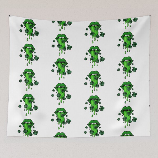 Item preview, Green lips and shamrocks designed and sold by BraveNewDesigns.