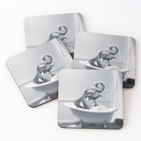 Item preview, Elephant Taking a Bath designed and sold by SurfolioPrints.