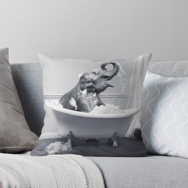Item preview, Elephant Taking a Bath designed and sold by SurfolioPrints.