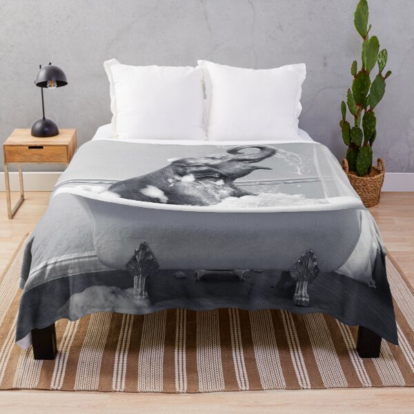 Item preview, Elephant Taking a Bath designed and sold by SurfolioPrints.