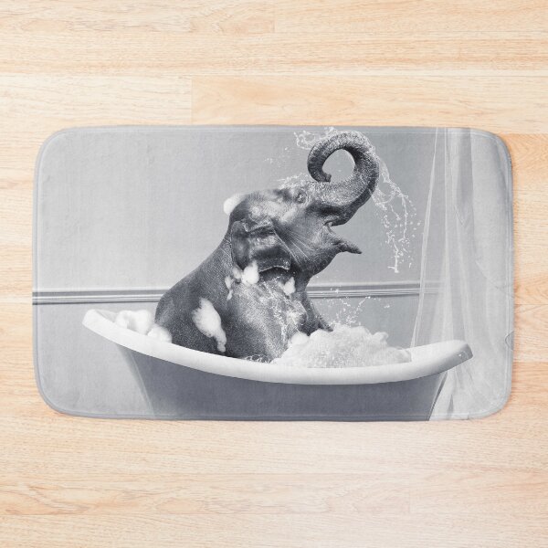 Item preview, Elephant Taking a Bath designed and sold by SurfolioPrints.