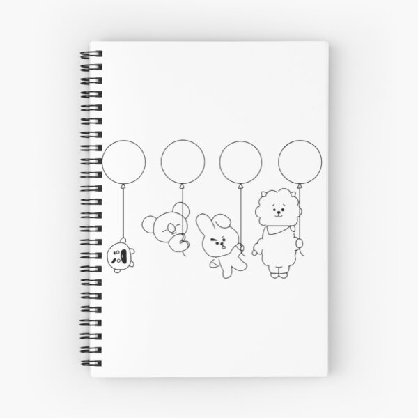 Item preview, [BTS] Shooky, Koya, Cooky, RJ balloons not colored designed and sold by ambrosiaunicorn.