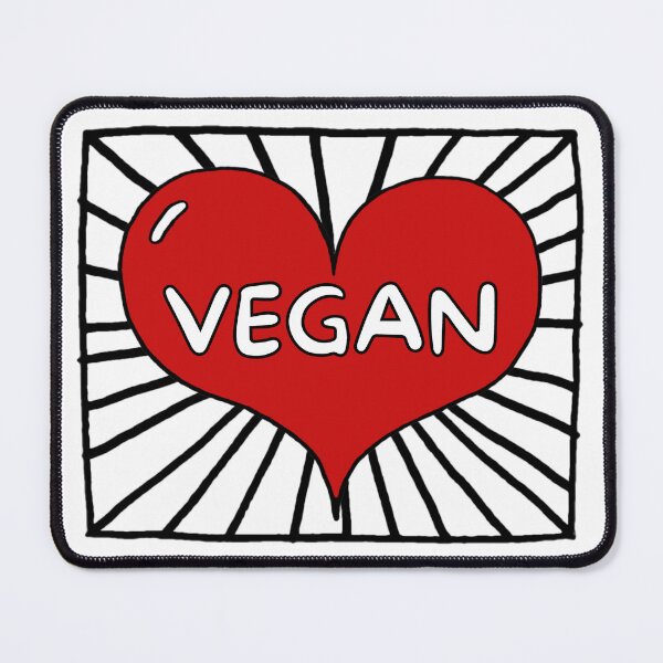 Item preview, VEGAN - VEGAN in Red Heart Against Radiating Black White Background designed and sold by Susan Prolman.