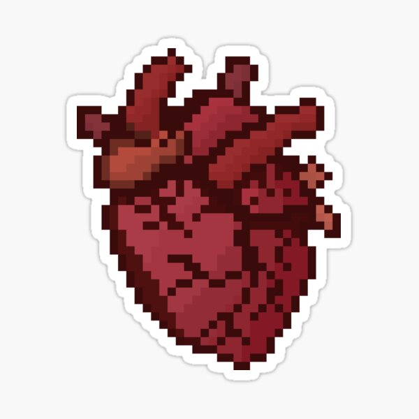 8 Bit Heart Stickers for Sale