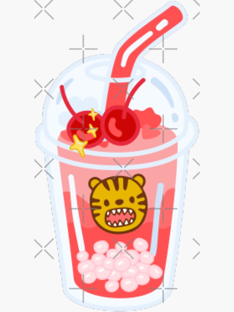 Boba milk tea with glasses Sticker for Sale by c4k5llc