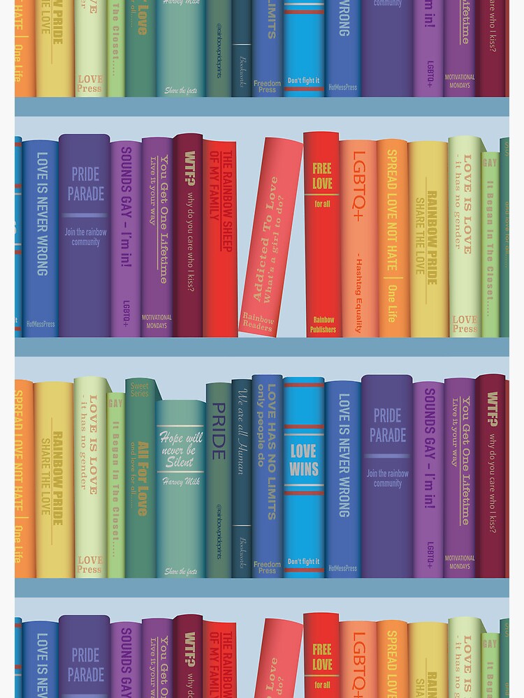 Thumbnail 3 of 3, Journal, Rainbow Pride Bookshelves designed and sold by DelightfullyDo.