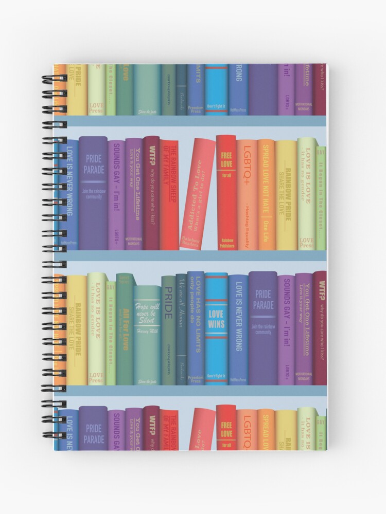 Thumbnail 1 of 3, Journal, Rainbow Pride Bookshelves designed and sold by DelightfullyDo.