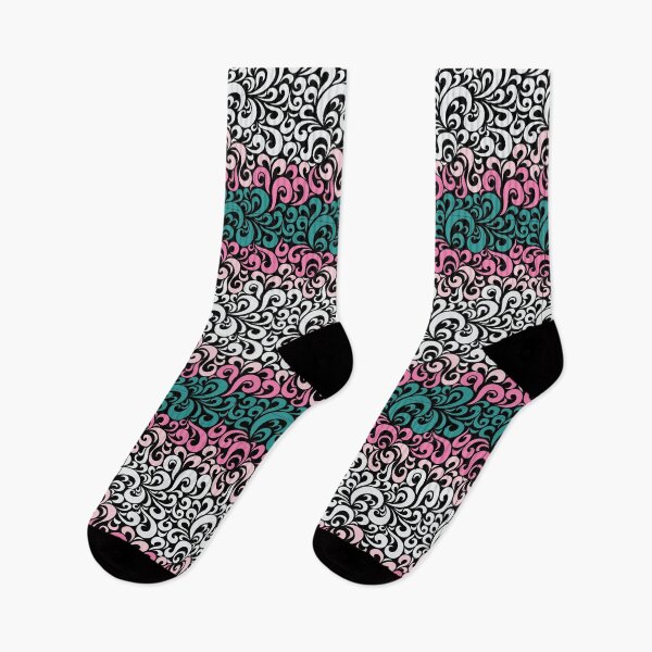 Item preview, Colorful Black Swirly Floral Pattern designed and sold by RihabPrint.