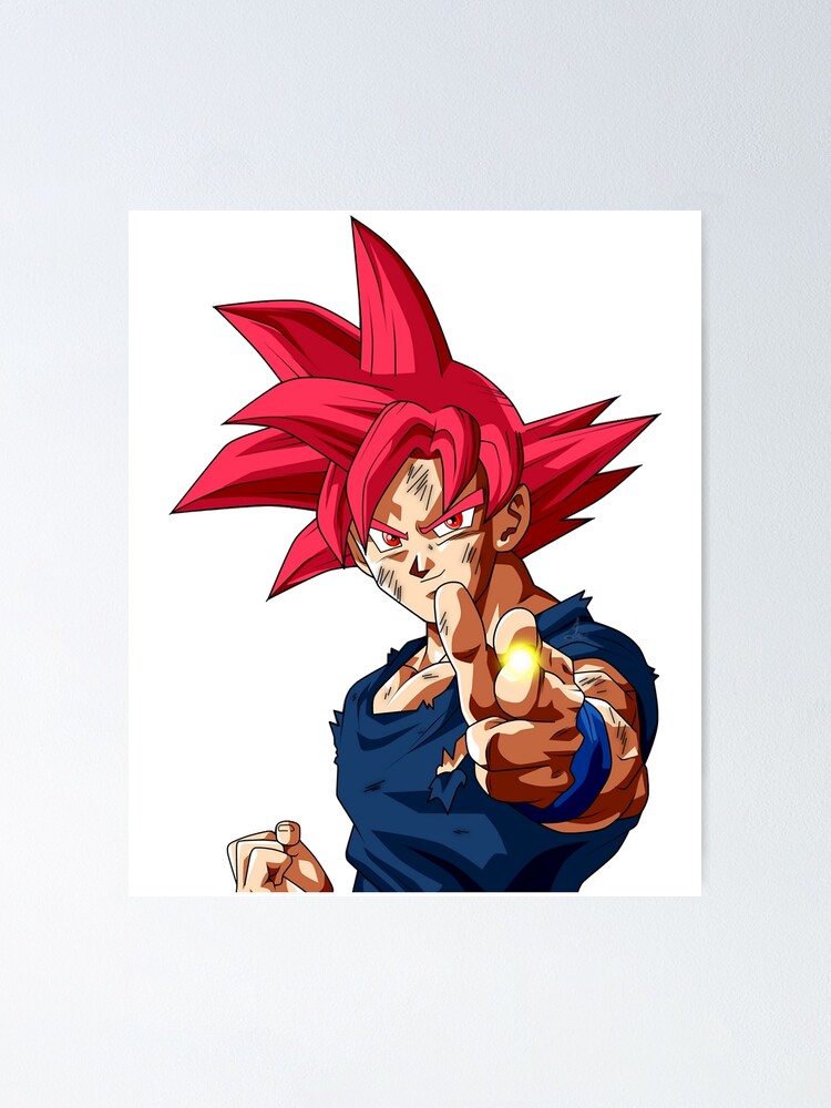 Dragon Ball Poster SSJ God Goku Red 12in x18in Free Shipping