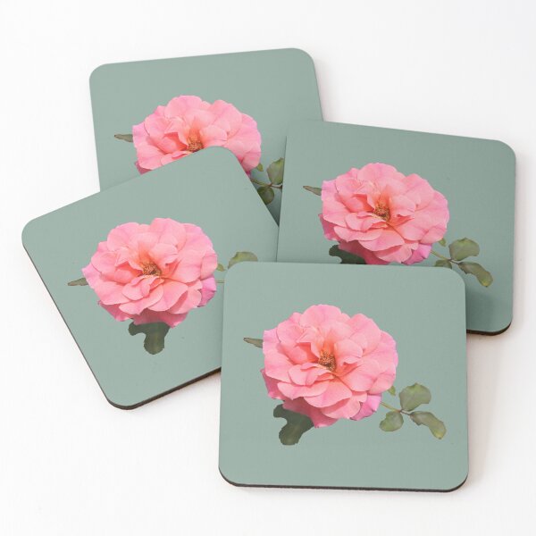 Item preview, Pink Rose with Leaves on Green designed and sold by STHogan2.