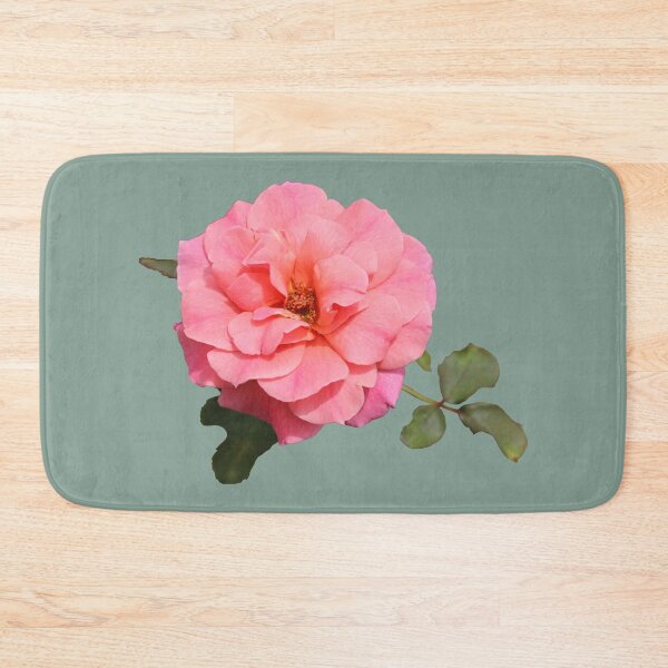 Item preview, Pink Rose with Leaves on Green designed and sold by STHogan2.
