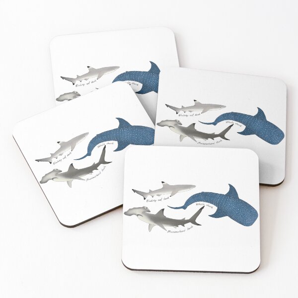 Item preview, Shark Trio - Whale shark, hammerhead, and black-tip reef shark designed and sold by WestCoastWoods.