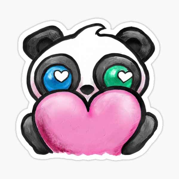 Heart Panda Sticker