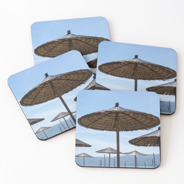 Item preview, Thatched umbrellas on the sandy beach in the north of Evia Island designed and sold by PicHuang.