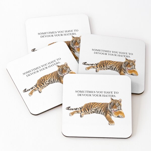 Item preview, Sometimes you have to devour your haters, Tiger, Smart Tiger, Nerd Tiger designed and sold by OutLoudDesigns.