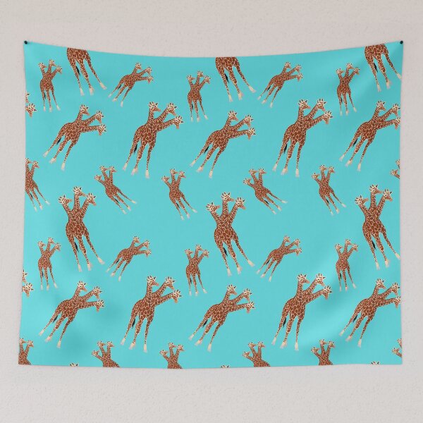 Item preview, Three-Necked Giraffe Pattern (in blue) designed and sold by CosmicStory.