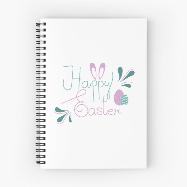 Item preview, Felices Pascuas con letras dibujadas a mano en colores rosa pastel y verde junto con orejas de conejo y huevos de Pascua designed and sold by SuvethaSukumar.