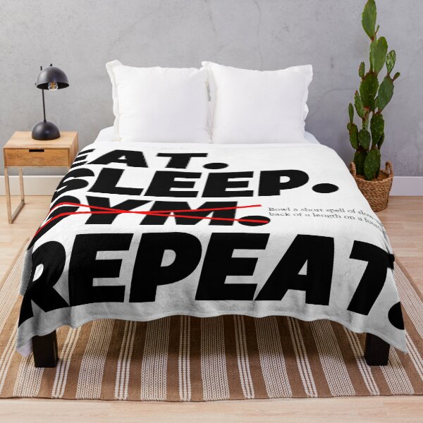 Item preview, EAT. SLEEP. Bowl a spell of slow-mediums. REPEAT - Black Text designed and sold by K*REG Tees.