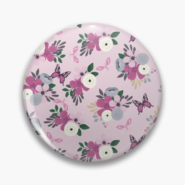Item preview, Floral and butterfly pattern - Spring in pink designed and sold by FunnyChameleon.