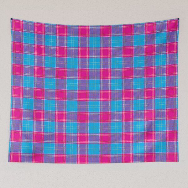 Item preview, Modern checkered plaid in pink and bright blue color. Madras pattern design. designed and sold by SolarDesign.