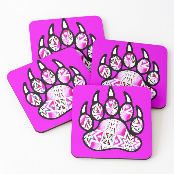 Item preview, Hot Pink / Light Pink  /  White  Native Bear Paw Print designed and sold by JMWCD.