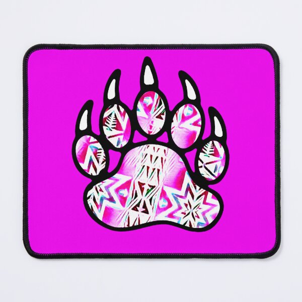 Item preview, Hot Pink / Light Pink / White Native Bear Paw Print designed and sold by JMWCD.