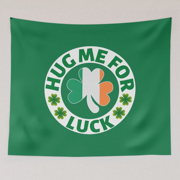 Item preview, Hug Me For Luck Round Irish Flag Shamrock Design designed and sold by Design-Maniya.