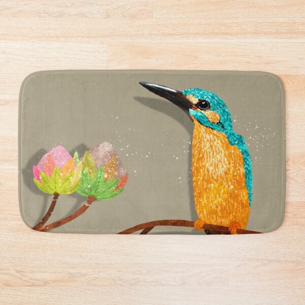 Item preview, Fantasy Kingfisher and Flowers designed and sold by marialindemann.