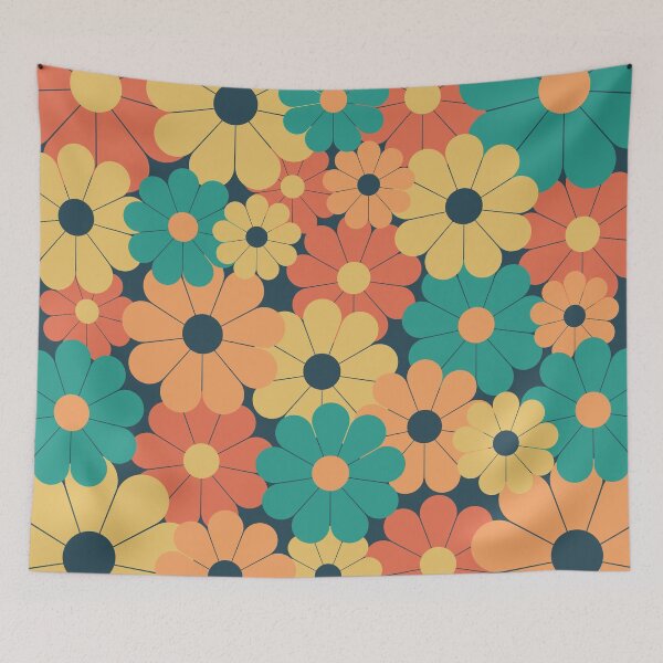 Item preview, Retro Daisies, Fun Funky Flower Pattern designed and sold by JulieSouster.