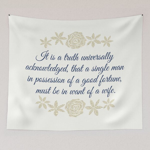 Item preview, It is a Truth Universally Acknowledged - Jane Austen - Navy text designed and sold by SupremeBee.