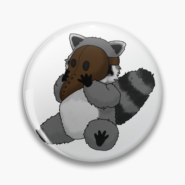 Item preview, Raccoon wearing a plague mask  designed and sold by DoesArtAndStuff.