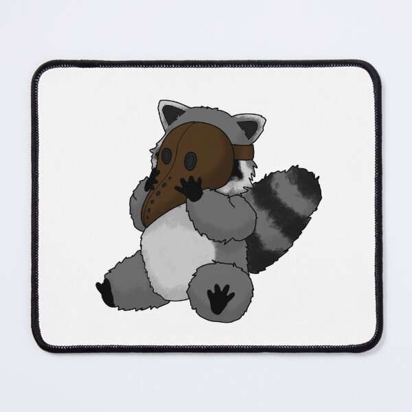 Item preview, Raccoon wearing a plague mask designed and sold by DoesArtAndStuff.