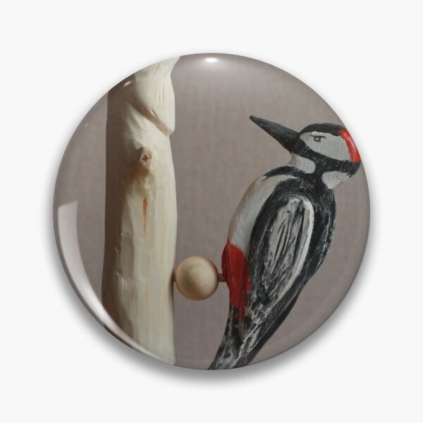 Item preview, figurine of a red-headed woodpecker close-up designed and sold by mrivserg.