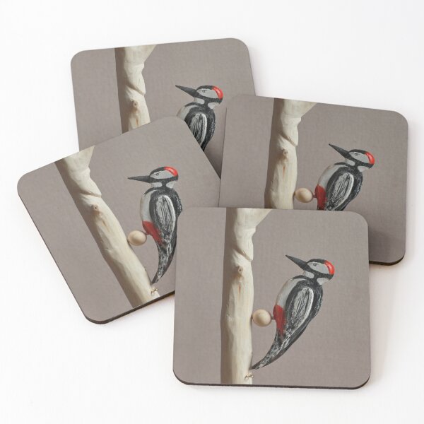 Item preview, figurine of a red-headed woodpecker close-up designed and sold by mrivserg.