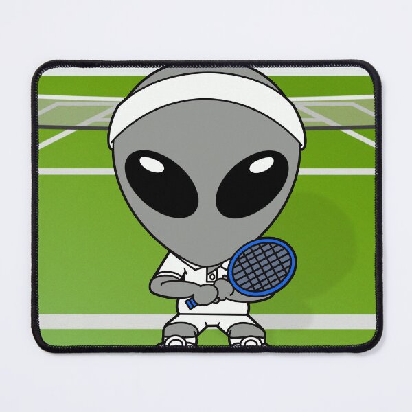 Item preview, Space Alien Playing Tennis On Green Court designed and sold by SpaceAlienTees.
