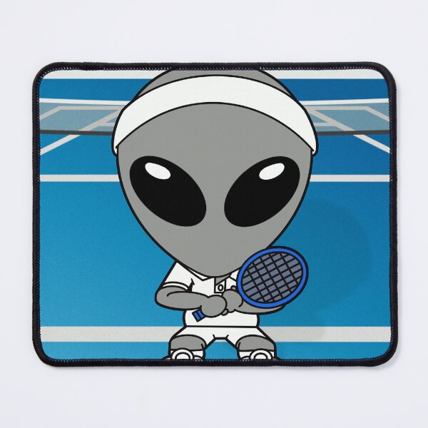 Item preview, Space Alien Playing Tennis On Blue Court designed and sold by SpaceAlienTees.