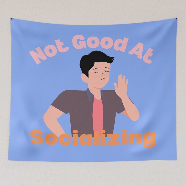 Item preview, Not Good At Socializing Quote with a Person Motioning No designed and sold by quinellie.