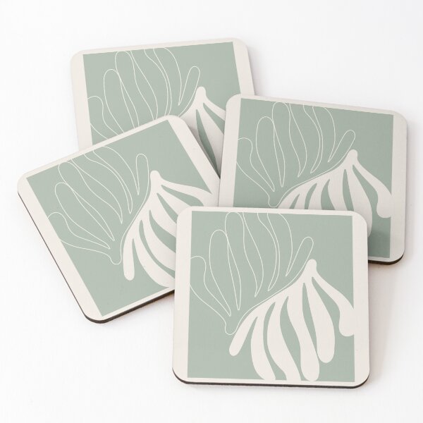 Item preview, Henri Matisse 2 flower, Papier Decoupes Art pastel green beige, Matisse Cutout's Wall Art, Matisse wall art designed and sold by re-make-.