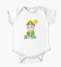 Chibi St. Patrick Short Sleeve Baby One-Piece