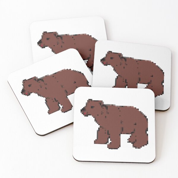 Item preview, Cute pixel art brown teddy bear designed and sold by PrintsyGal.