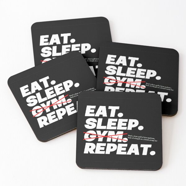 Item preview, EAT. SLEEP. Bowl a spell of slow-mediums. REPEAT - White Text designed and sold by K*REG Tees.