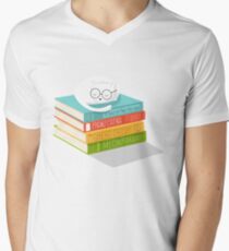 The Cat Loves Books Men's V-Neck T-Shirt