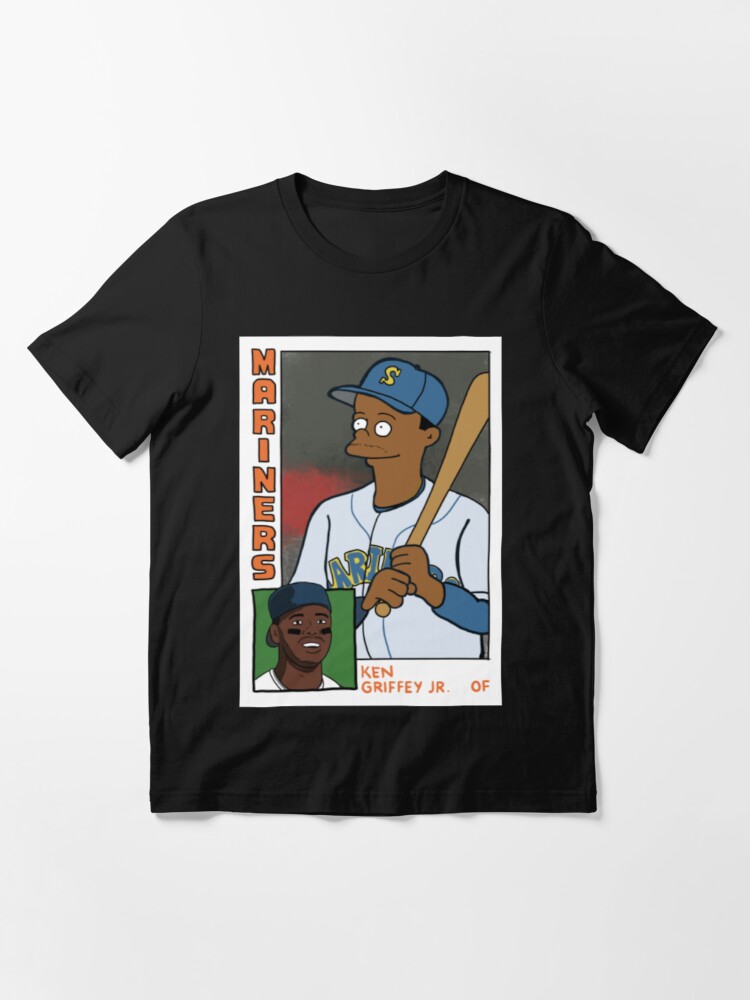 cousscards Homer at The Bat - Ken Griffey Jr. Simpsons Parody Baseball Card Tee T-Shirt