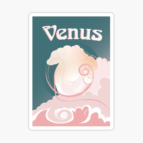 Venus Art Nouveau Space Travel Poster Sticker By Walford Designs Redbubble 