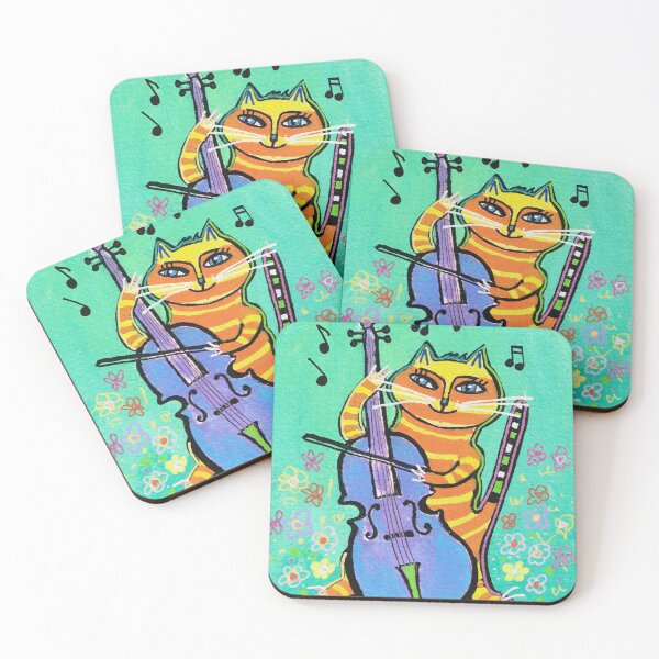Item preview, Stripy Cat Plays Cello designed and sold by PetaFLiKK.