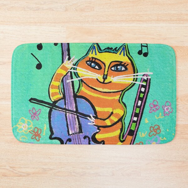 Item preview, Stripy Cat Plays Cello designed and sold by PetaFLiKK.